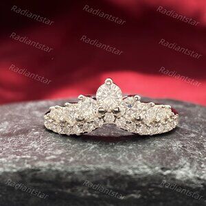 NEW All Moisanite Iced Out Crown Eternity Enhancer Band Ring